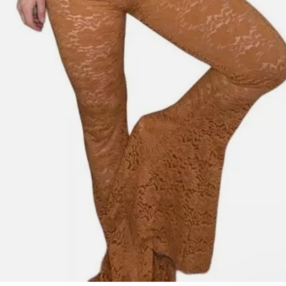 NWT We Are HAH by Free People Copper lace bellbottoms with a skirt. Med - Picture 2 of 14